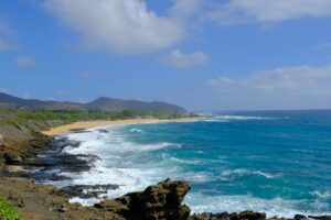 Beach and Ocean with rough water