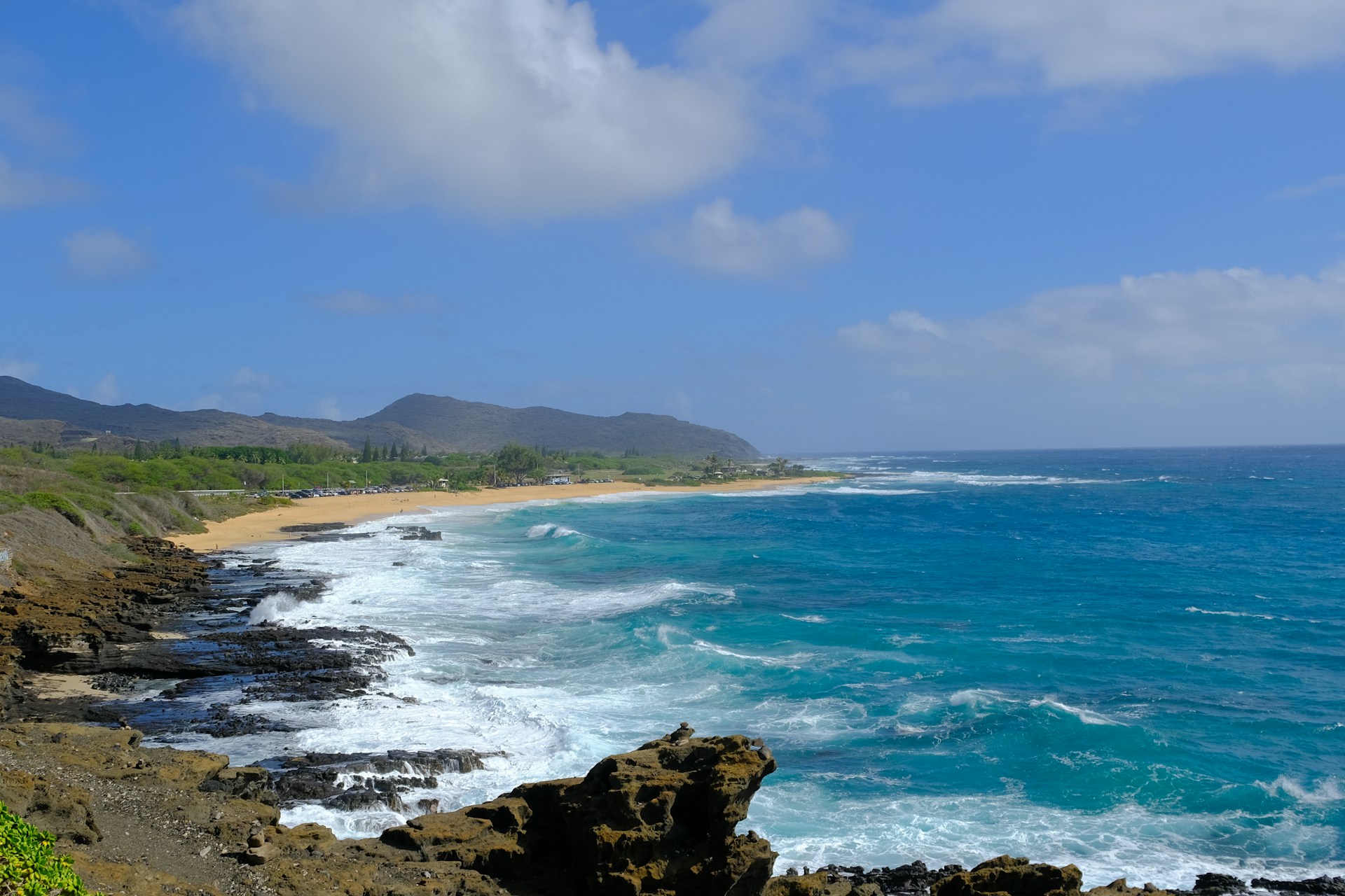 Beach and Ocean with rough water