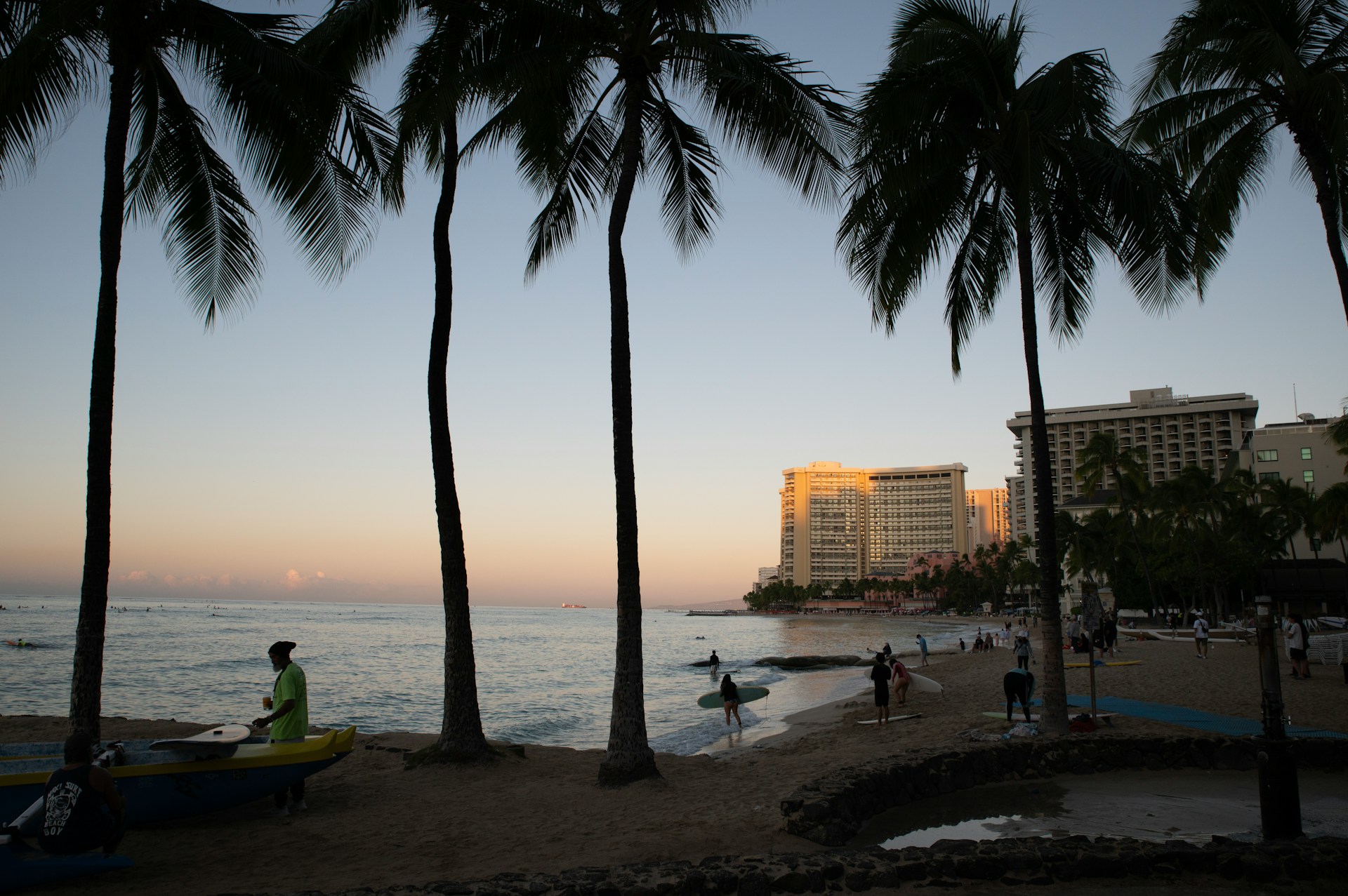 Sunset on Waikiki beach